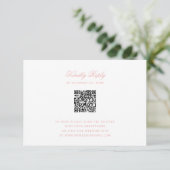 Carte Couronne douce avec rubans roses, RSVP avec code Q (Debout devant)