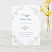Carte Couronne Fleurie Bleue Anniversaire Femme (Fleur jaune)