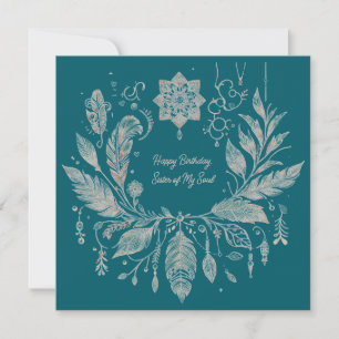 Carte Couronne florale bohème entièrement personnalisabl