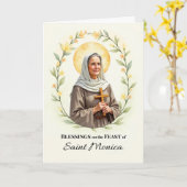 Carte Couronne florale de bénédictions pour la fête de S (Fleur jaune)