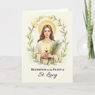 Carte Couronne florale de bénédictions pour la fête de S