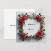 Carte Couronne florale de mariage colorée (Devant / Derrière)