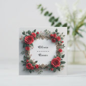 Carte Couronne florale de mariage colorée (Debout devant)