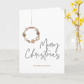 Carte Couronne minimaliste de Noël (Fleur jaune)