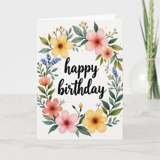 Carte Couronne Pastel Rayée (Devant)