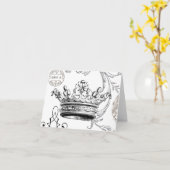 Carte Couronne vintage...carte pour notes (Fleur jaune)