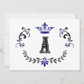 Carte Couronne Wreath A Monogramme (Devant)