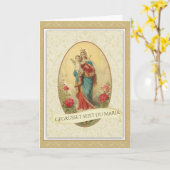 CARTE COURRIER MARY PRAYER EN CATHOLIQUE ALLEMAND (Fleur jaune)