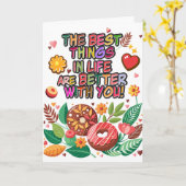 Carte Cours de gâteau et fleurs bohèmes pour la Saint-Va (Fleur jaune)