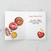 Carte Cours de la Saint-Valentin Boho Donuts et Fleurs (Intérieur)