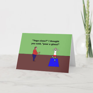 Carte cours de yoga versez un verre