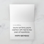 Carte Course à l'anniversaire 40 (Intérieur)