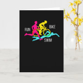 Carte Course à vélo de natation Triathlon Sport Athlète  (Fleur jaune)