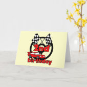 Carte Course automobile 2e anniversaire Tshirts et cadea (Fleur jaune)