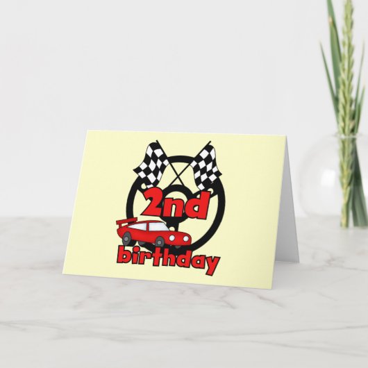 Carte Course automobile 2e anniversaire Tshirts et cadea (Devant)