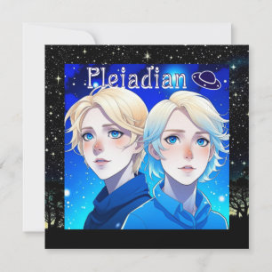 Carte Course d'Aliens pleiadiens avec étoiles et ovnis