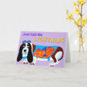 Carte Course de Basset Hound APPELLEZ-MOI SIMPLEMENT L'É (Fleur jaune)
