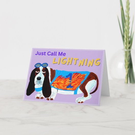 Carte Course de Basset Hound APPELLEZ-MOI SIMPLEMENT L'É (Devant)
