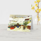 Carte Course de chevaux en hiver Clarence Gagnon - Salut (Fleur jaune)