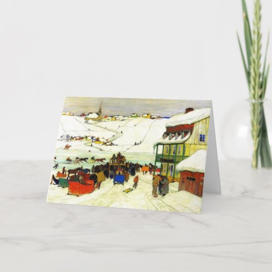 Carte Course de chevaux en hiver Clarence Gagnon - Salut (Devant)