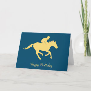 Carte Course de chevaux et de jockey Anniversaire