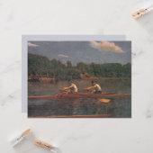 Carte Course en bateau d'aviron sur la rivière (Devant/Arrière en situation)