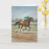 Carte Courses de chevaux à l'aquarelle (Fleur jaune)