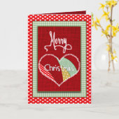 Carte Courtepointe de Noël Patchwork Cœur en Imprimé de (Fleur jaune)