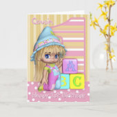 Carte Cousin 1er Anniversaire Avec Petite Fille Mi (Fleur jaune)