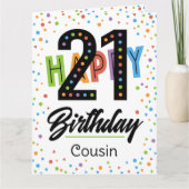 Carte Cousin 21e anniversaire (Devant)