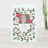 Carte Cousin, Anniversaire, Rose (Devant)