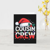 Carte Cousin Crew Christmas Reindeer Antlers Hat Lights  (Fleur jaune)
