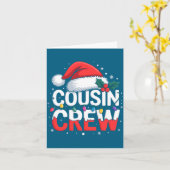 Carte Cousin Crew Christmas Reindeer Antlers Hat Lights  (Fleur jaune)