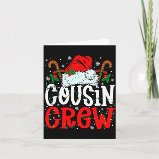 Carte Cousin Crew Christmas Santa Hat Xmas Lights Men Bo (Devant)