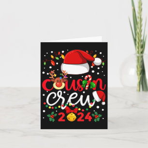 Carte Cousin Crew Noël Père Noël Enfants Garçons Fille F