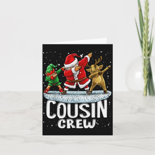 Carte Cousin Crew Santa Elf Dabbing Matching Family Chri (Devant)