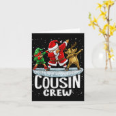 Carte Cousin Crew Santa Elf Dabbing Matching Family Chri (Fleur jaune)