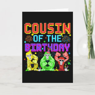 Carte Cousin De L'Anniversaire Garçon Gorilla Jeu Cute F
