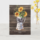 Carte Cousin de tournesol rustique 70e anniversaire (Fleur jaune)