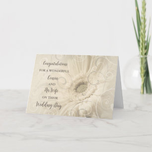 Carte Cousin et sa femme Félicitations pour le mariage