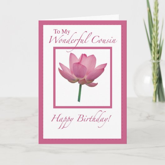 Carte Cousin Fleur d'anniversaire (Devant)