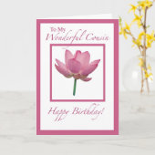 Carte Cousin Fleur d'anniversaire (Fleur jaune)