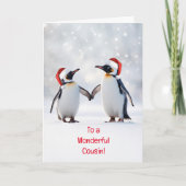 Carte Cousin Joyeuses Vacances Noël Super mignonne Pengu (Devant)