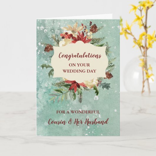 Carte Cousin & Son Mari Day Félicitations (Fleur jaune)