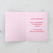 Carte Cousine Fée Rose 5ème Anniversaire (Intérieur)