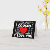 Carte Cousine je t'aime (Fleur jaune)