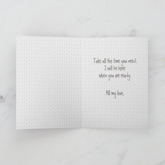 Carte Coussin Ourson Mignon Pensées pour toi (Intérieur)