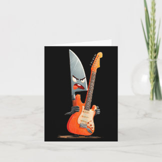 Carte Couteau de cuisine drôle avec costume de guitare é