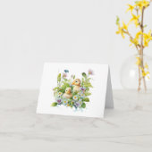 Carte Couteaux Jaunes mignons en Fleurs BLANC (Fleur jaune)