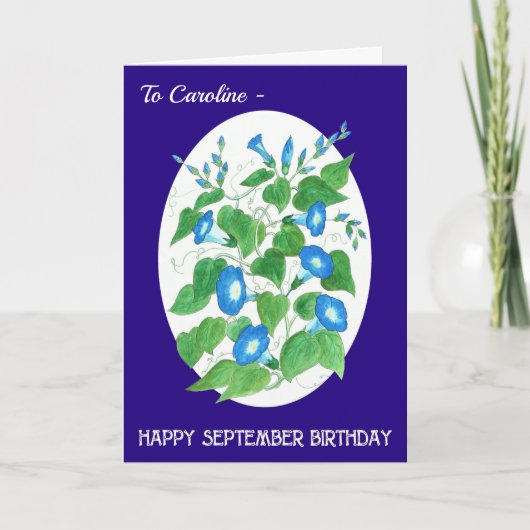 Carte Coutume Bleu matin Gloire Septembre Anniversaire (Devant)